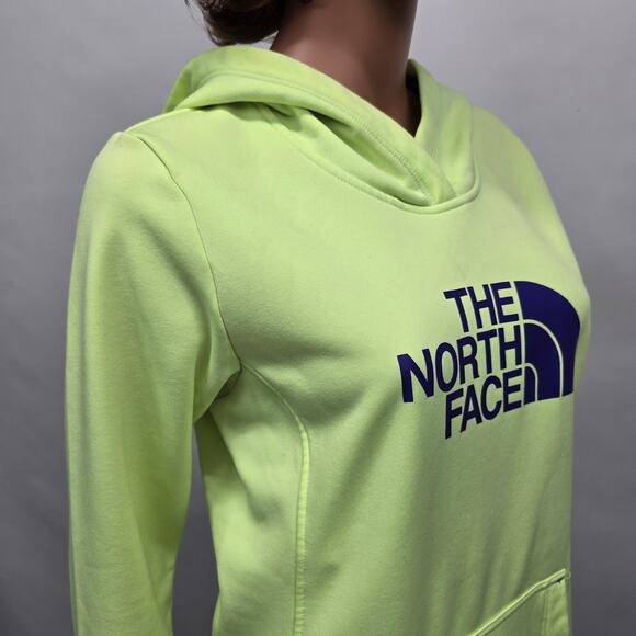 THE NORTH FACE Half Dome Hoodie Sweatshirt Spell Out Women M Neon Yellow/Green - Picture 10 of 12